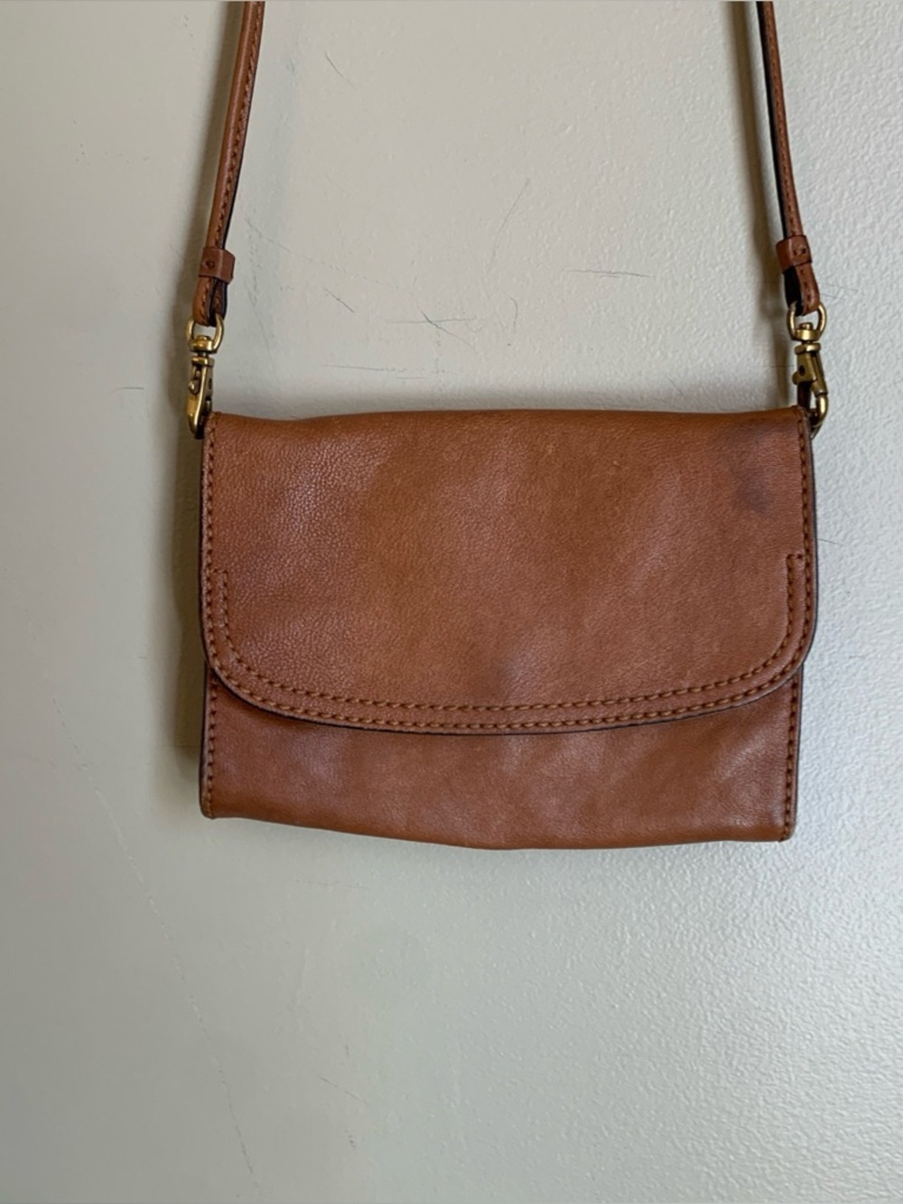 frye crossbody purse handbag leather Tan Mini - Picture 1 of 11